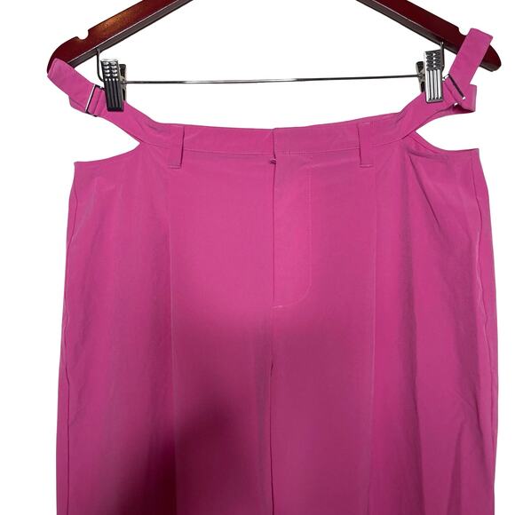 Alo yoga Pink Mid-Rise Showdown Cutout waist Trousers Pants sz M 8-10 - Picture 5 of 6